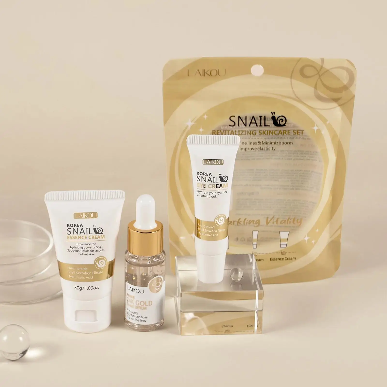 Zestaw serum, kremu pod oczy i – Luxury Gold Skincare recenzja i cena
