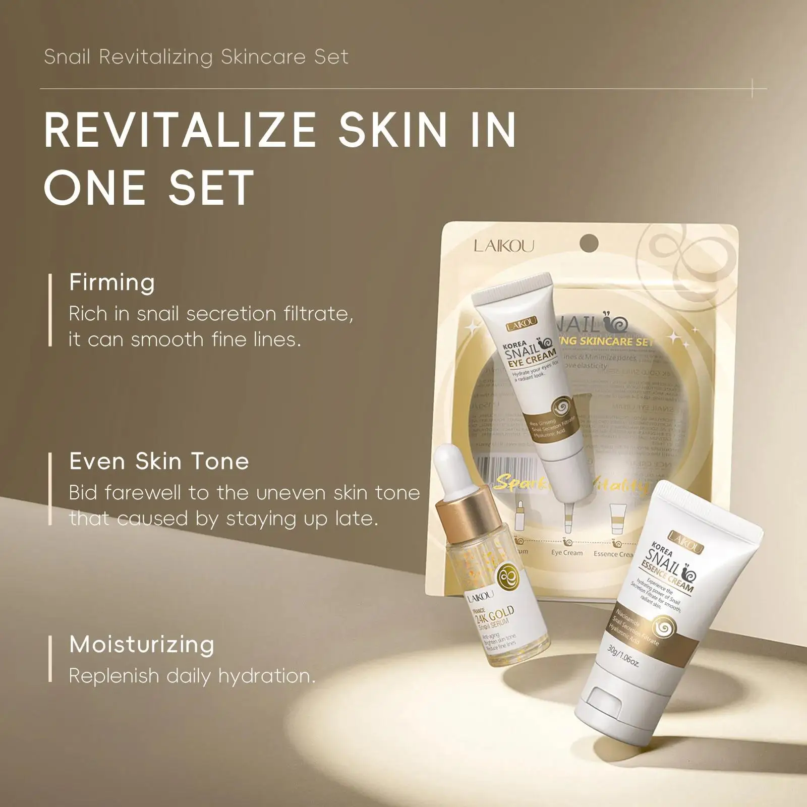 Zestaw serum, kremu pod oczy i – Luxury Gold Skincare recenzja i cena