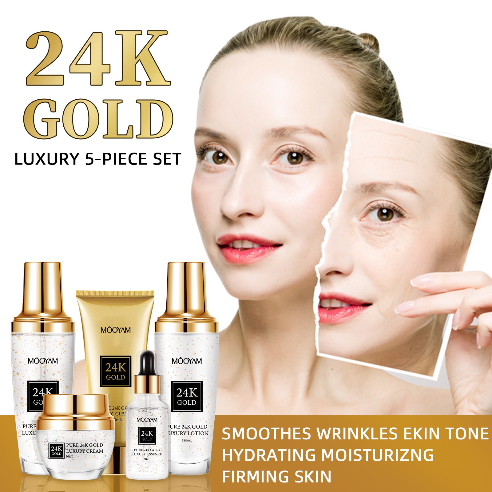 Złoty zestaw 24K LUXURY nawilż – Luxury Gold Skincare recenzja i cena
